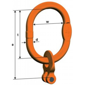 Maille de tête simple large et anneau d'accouplement à chape G100 dimensions