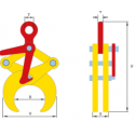 Pince de levage horizontale pour matériaux ronds D