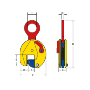 Pince de levage verticale avec pivot et came extra-dur D